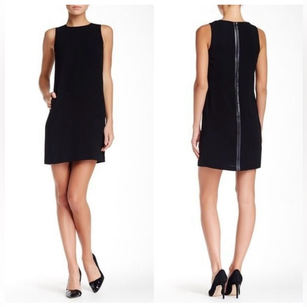 Vince Mini Dress with POCKETS and Leather Details